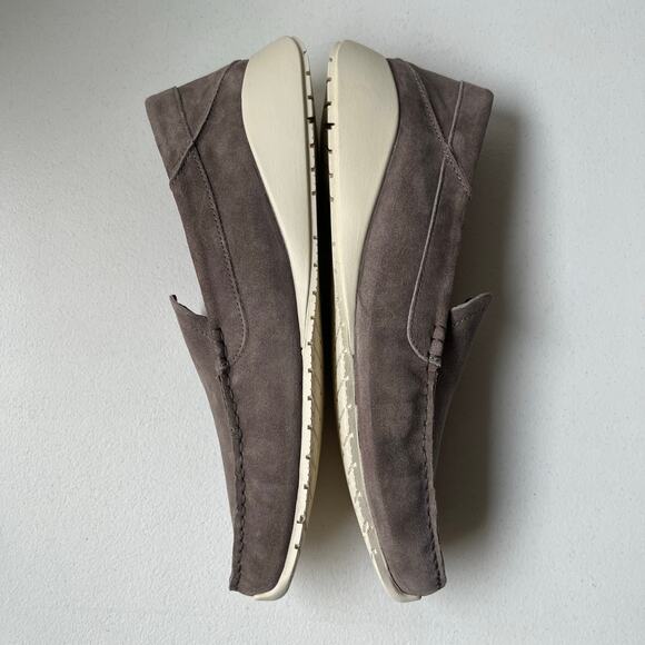 Olukai Ka\'a Suede Loafers Men\'s 14 Gray Drop-In Heel Minimalist Old Money NEW main image 4